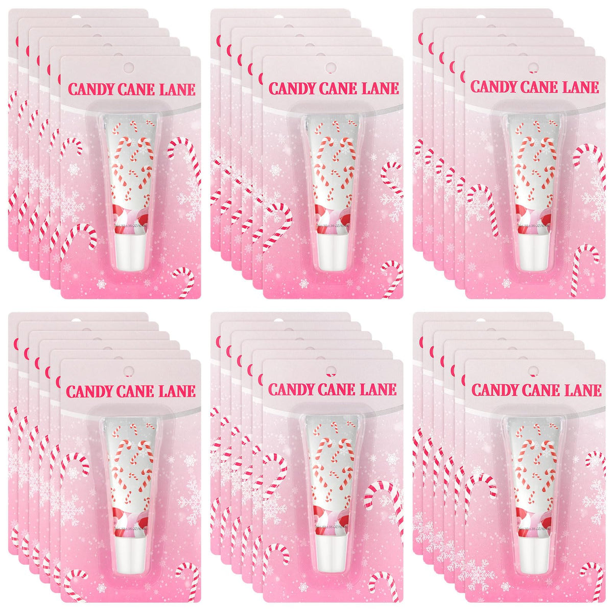 Linyuthia 24 Pcs Cane Themed Lip Balms Christmas Lip Balms Bulk Lip Gloss Mint Candy Flavored 6 Styles Holiday Party Treat Goodie Bags Cute Stocking Stuffers Christmas Gifts for Girls Women Friend