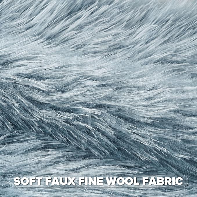 FUTEI Dusty Blue Decorative Throw Pillow Covers 18x18 Inch Set of 2,Soft Cozy Faux Fine Wool Textured Cushion Case,Modern Home Luxury Decor for Couch Bed Living Room