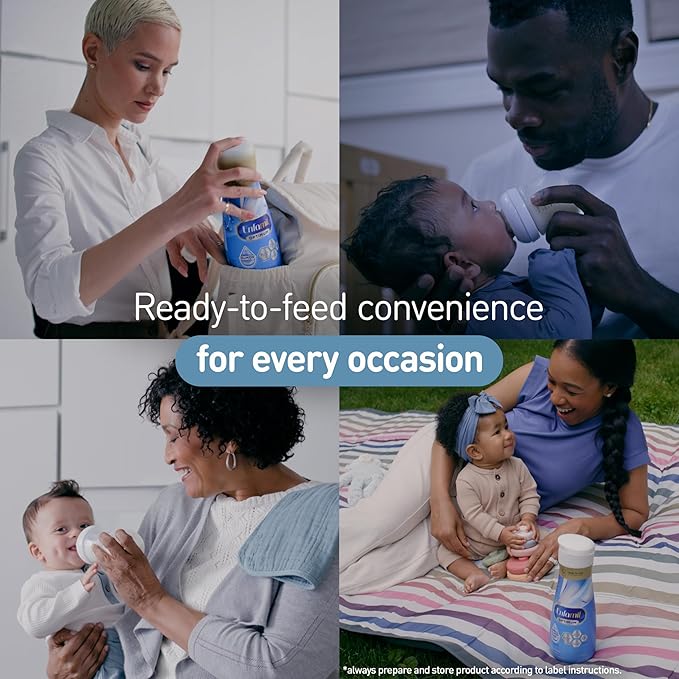 Enfamil Optimum Baby Formula, Our Closest Formula to Breast Milk, Brain Building DHA, Dual Prebiotics, Infant Formula Ready-to-Feed, Baby Milk, 32 oz RTU (Pack of 4)