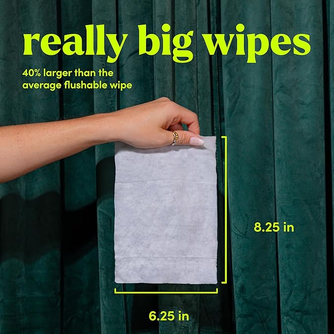 goodwipes Flushable Butt Wipes - Vitamin E & Aloe - Sewer & Septic Safe - Extra Large Adult Wet Wipes For Women & Men - Bathroom Essentials - Botanical Bliss, 318 Count (6 Packs + 1 Travel)