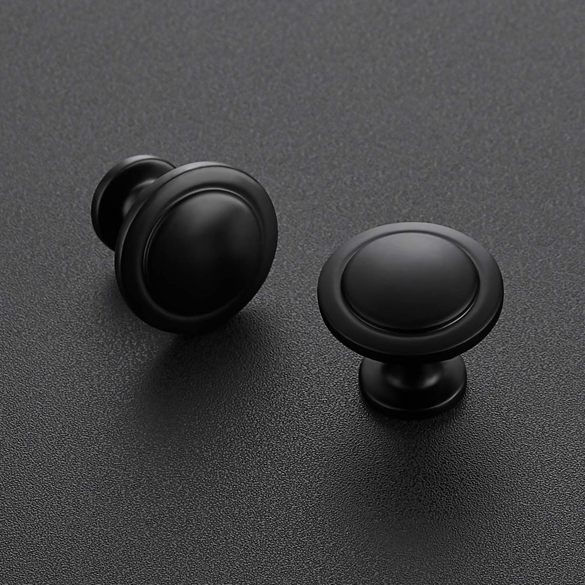 Ravinte 10 Pack 1-1/4 Inch Kitchen Cabinet Knobs Matte Black Zinc Pulls Door Handles for Dresser Drawers