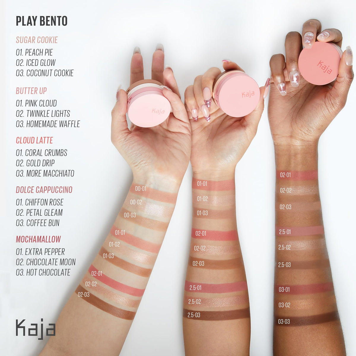 KAJA 3 Colors Palette - Play Bento_Butter Up | Powder Blusher, Highlighter, Cream Bronzer, Creamy Application, with Mango Seed Butter, Powdery Finish, Easy Finger Application, Lightweight Formula