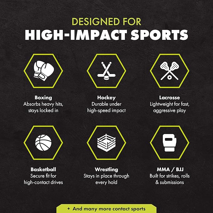 DAMAGE CONTROL High-Impact Mouth Guard – Sports Mouthguard for Boxing, Football, Hockey, Lacrosse & Basketball, Protects Teeth & Jaw, Protective Mouthpiece for Adults & Youth (Adult, Blackarts 2.0)