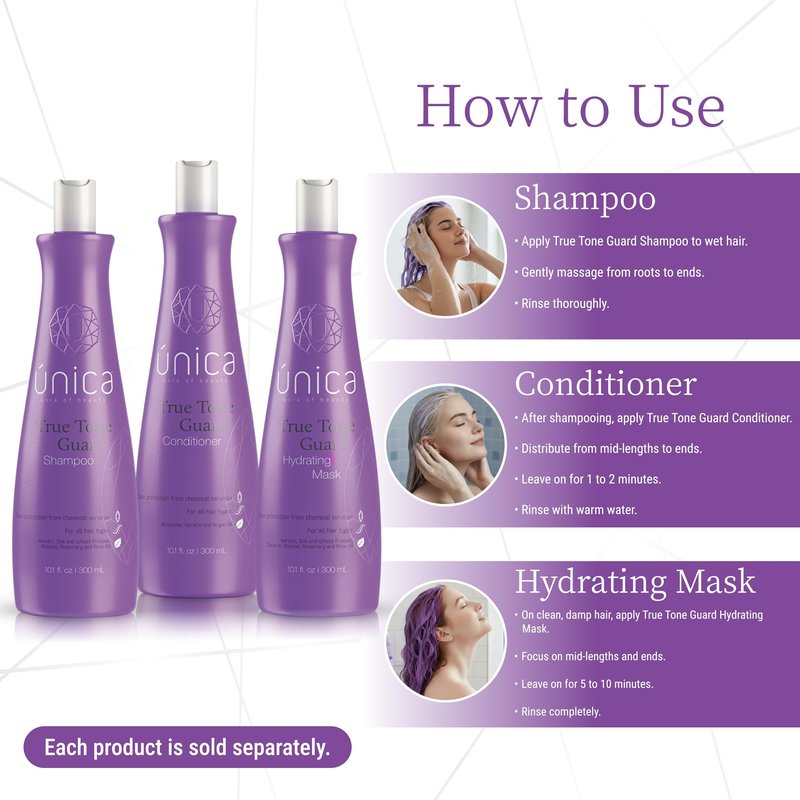 UNICA Work of Beauty True Tone Guard Color Conditioner – Keratin, Argan Oil & Shea Butter for Color-Treated Hair – Moisturizes, Repairs & Protects with Artichoke Extract – 10 oz