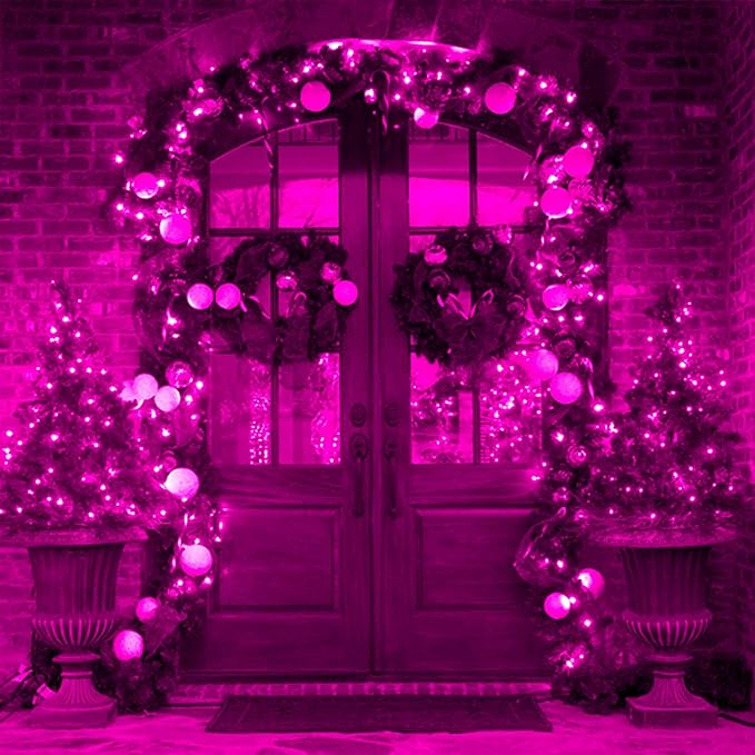 weillsnow Pink Valentine's Day Lights Outdoor, 164 FT 500 LED String Lights Plug in, 8 Modes Waterproof Fairy Lights for Valentines Day, Christmas, Party, Wedding, Bedroom, Garden Decorations