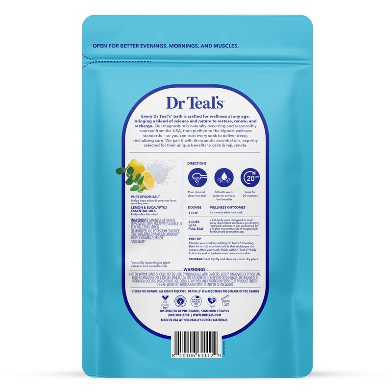 Dr Teal's Epsom Salt Restorative Minerals Soak with Magnesium, Potassium, Zinc & Eucalyptus Essential Oils, 3 lbs (Pack of 4)