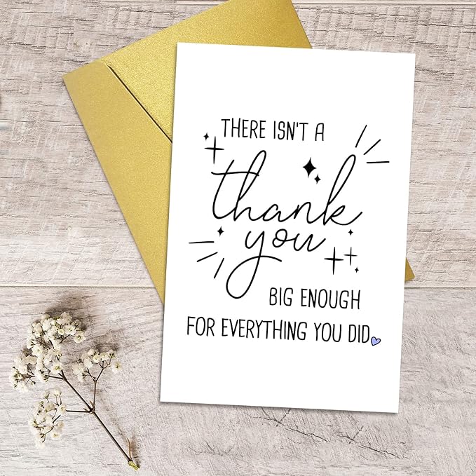 Qiliji Funny Thank You Card, Humor Appreciation Card for Women Men, There Isn't A Thank You Big Enough For Everything You Did