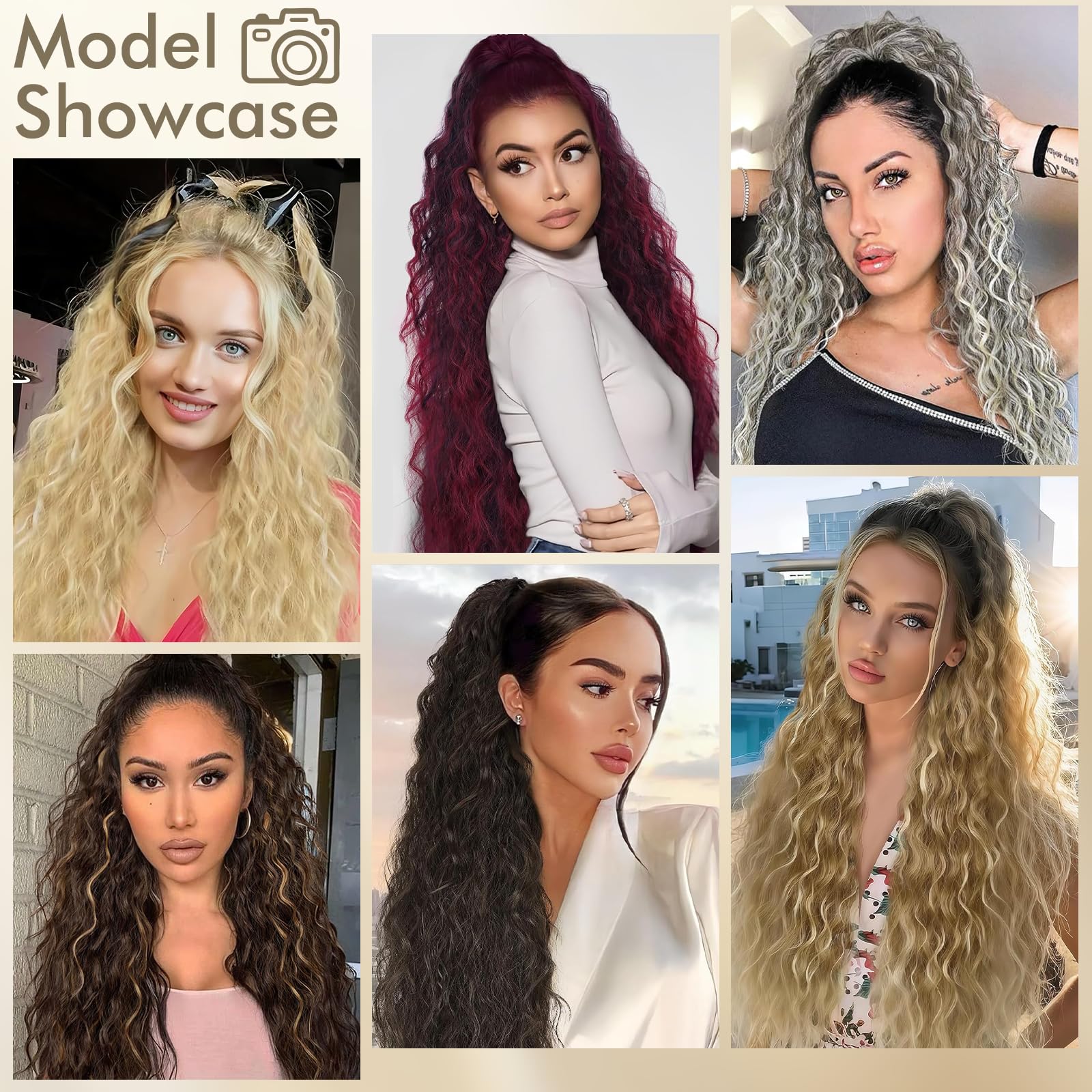 Claw Clip in Ponytail Extension 30 Inch Long Wave Curly Pony Tail Hair Extensions for Women fluffy Natural Looking Synthetic Hairpiece for Daily Use(Ombre Purple, 30Inch)