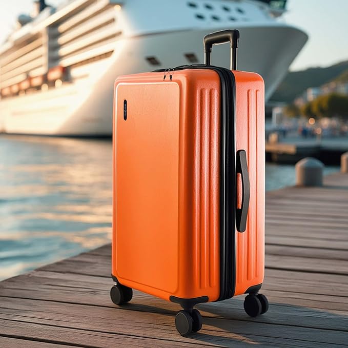 TRAVELARIM Luggage Sets 2 Piece, 24 Inch Suitcase and 28 Inch Luggage with Spinner Wheels, Durable Hard Shell Suitcase Set, Expandable Travel Suitcases with Wheels, Orange