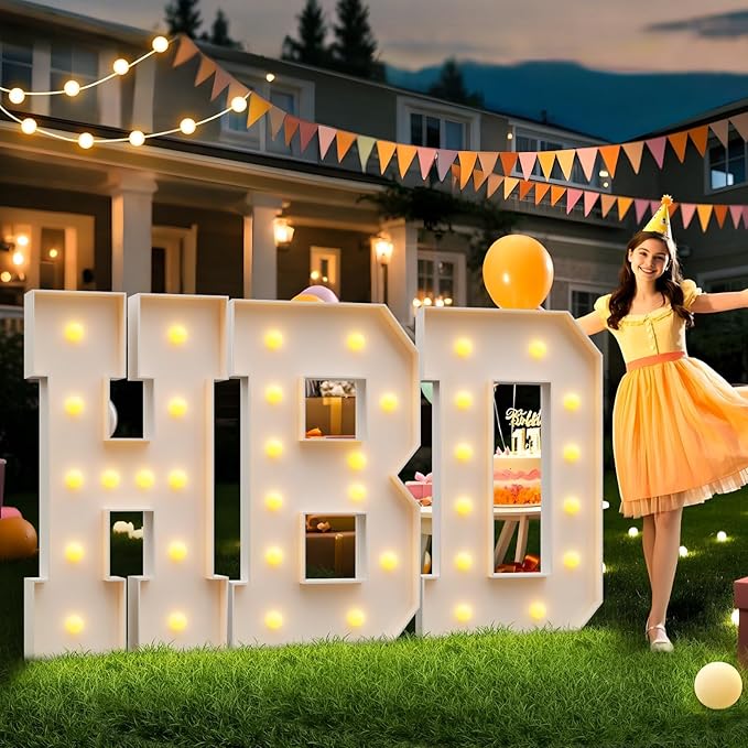 imprsv 4FT Marquee Letters Large Light Up Letters for Birthday Party Decor Wedding Decorations, Marquee J for Party Decoration, Large Signs Arch Kit Decorations
