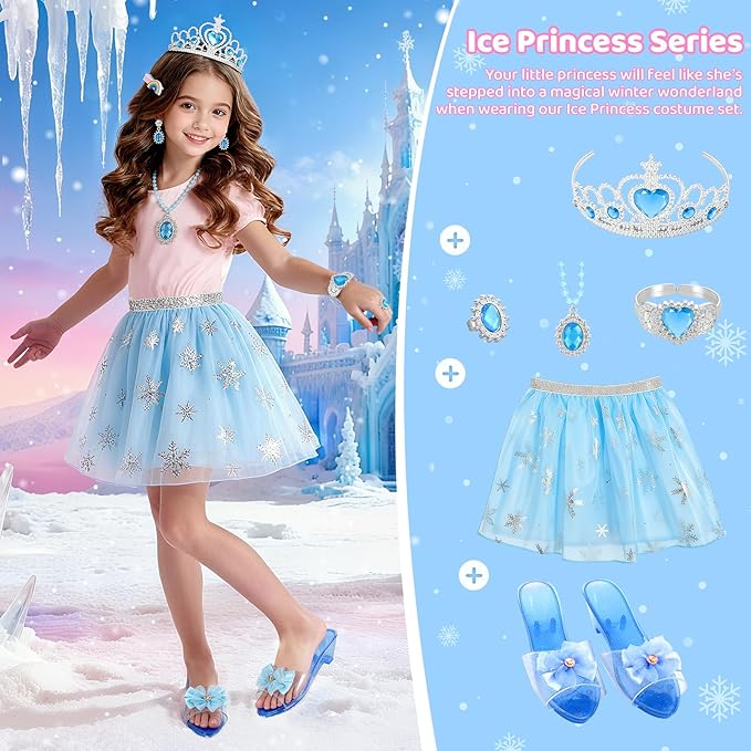 Princess Dress Up Toys and Jewelry Boutique, Girls Role Play Gift Set, Kids Toys for 3-6 Years Girl, Birthday Party Favors, Pretend Play Gifts for Little Girls Aged