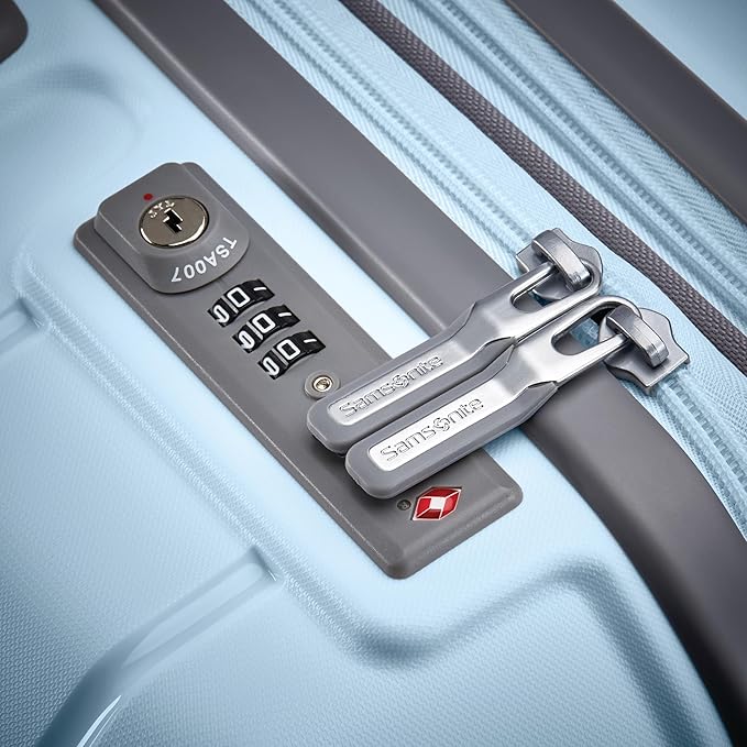 Samsonite Freeform Large Checked Luggage with Dual 360° Spinner Wheels - TSA Lock, Airline-Approved - Lightweight Durable Polypropylene Expandable Hardshell - Sky Blue