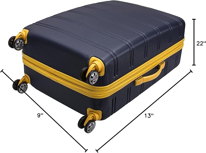 Rockland Melbourne Hardside Expandable Spinner Wheel Luggage, Navy, 2-Piece Set (20/28)