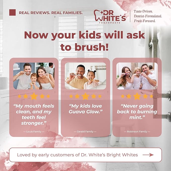 Dr. White’s Signature Flavor Trio — Bloom & Blush | Fluoride-Free Nano-Hydroxyapatite Toothpaste Set, 3 × 3.5 oz | Mint-Free | Dentist-Formulated | Enamel-Identical Mineral Care