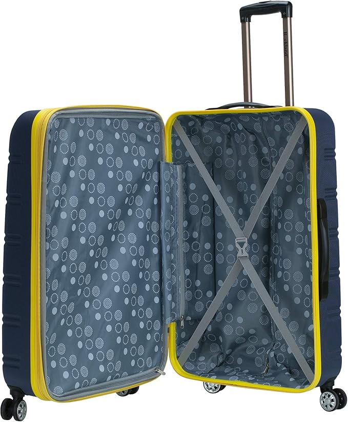 Rockland Melbourne Hardside Expandable Spinner Wheel Luggage, Navy, 2-Piece Set (20/28)