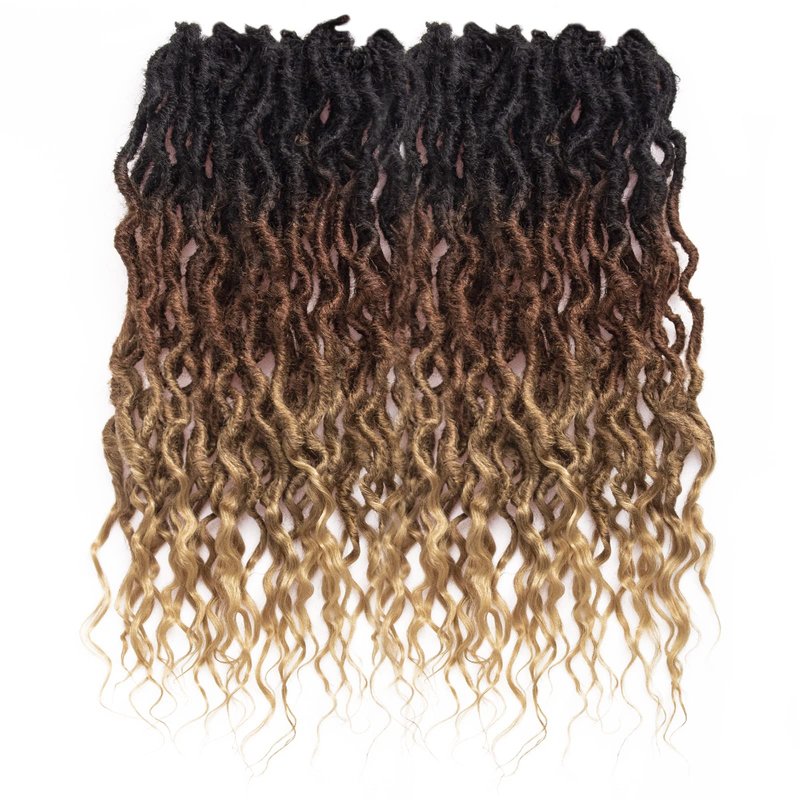 8Packs Faux Locs Crochet Hair 24Inch Crochet Locs, Soft Locs With Curly Ends Boho Faux Locs Crochet Braids(OT30/27, 24Pack of 8))