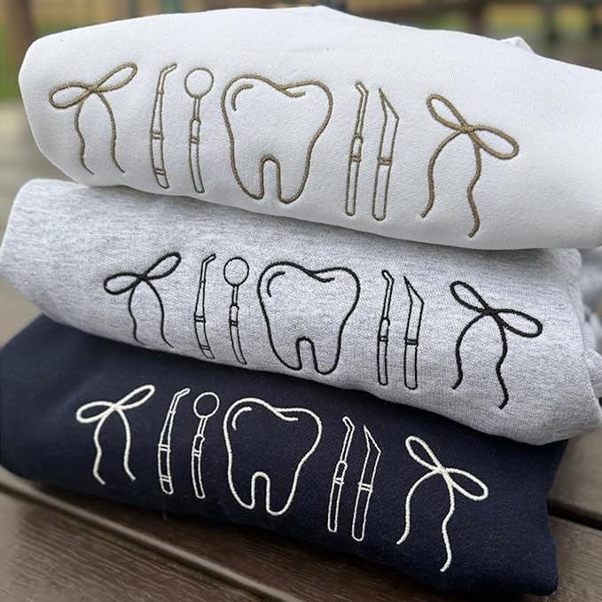 Chillever - Dental Hygienist Embroidered Sweatshirt, Gift For Hygienist, Tooth Gift, Teeth Sweatshirts For Women