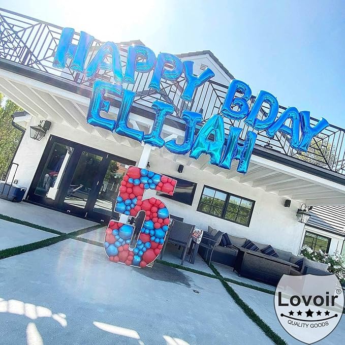 Lovoir 40 Inch Large Blue Letter A Balloons Big Size Jumbo Mylar Foil Helium Balloon for Birthday Party Celebration Decorations Alphabet Blue A