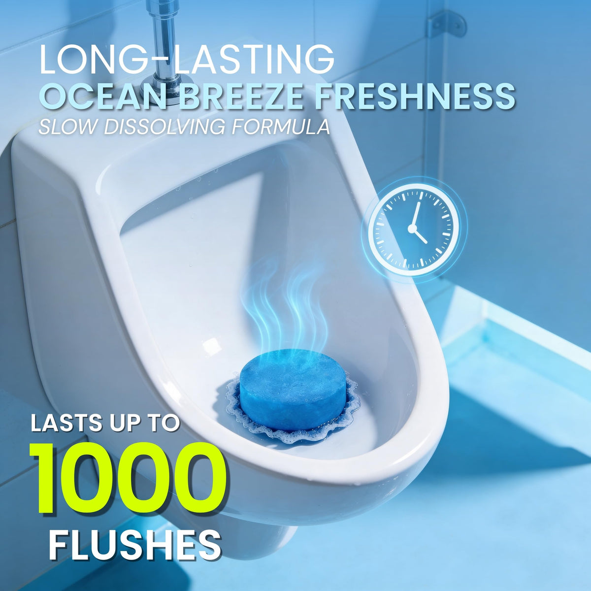 Urinal Cakes, Ocean Breeze Scent Urinal Deodorizing Block, Fresh Ocean Scent Urinal Pucks (Case of 12)
