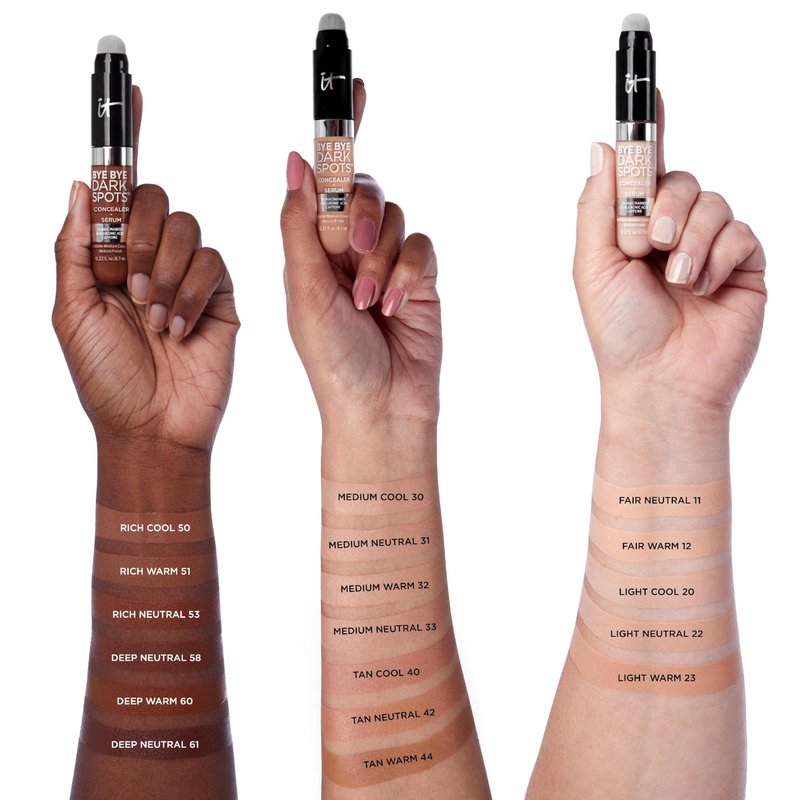 IT Cosmetics Bye Bye Dark Spots Concealer + Brightening Serum – 2% Niacinamide, Hyaluronic Acid & Caffeine - Medium Coverage, Natural Finish, All Skin Types – 11 Fair Neutral, 0.22 fl. oz