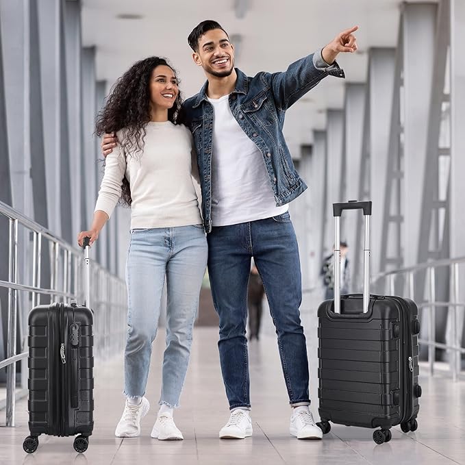 LEMY 21" Carry On Luggage,Hardside Expandable Suitcase with 360° Spinner Wheels,TSA Lock and Scratch Resistant Shell,Airline Approved for Overhead Bin