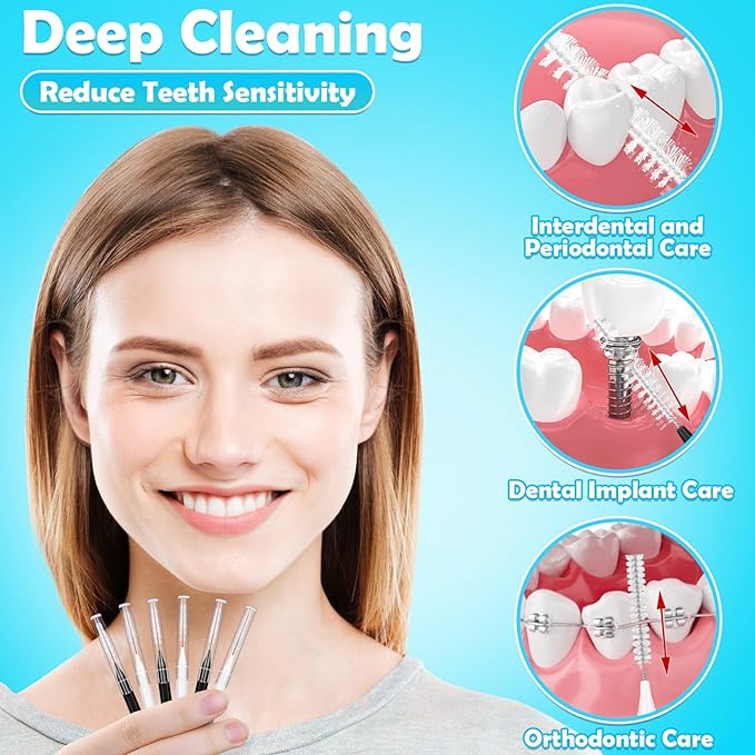 120Pcs Interdental Brush, Braces Brush Toothpicks with Soft Bristles 360° Bendable Floss Heads Dental Brushes Between Teeth Gum Braces Cleaning Kit Oral Tooth Cleaning Tool （Black, White）