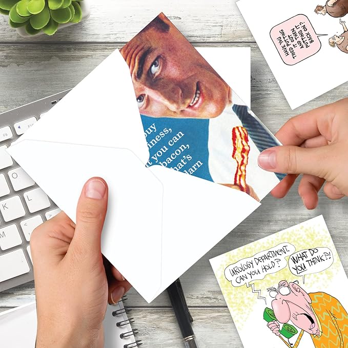 NobleWorks Assortment Pack of 3 Funny Birthday Greeting Cards with Envelopes (3 Designs, 1 Each) Guy Humor VC8100BDG-C1x3