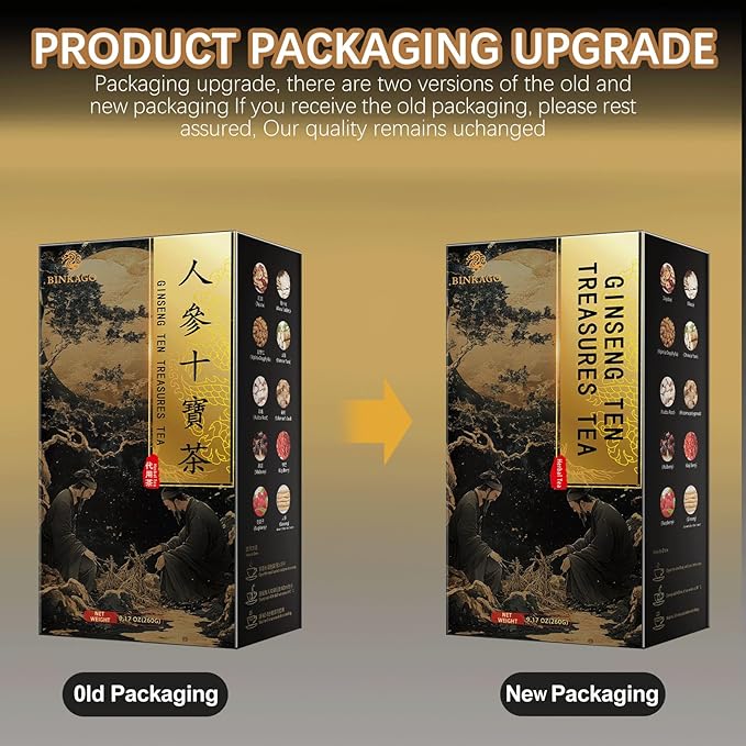 Ginseng Ten Treasures Tea, Natural Kidney Cleanse Detox Tea with 10 Precious Ingredients - All natural, No additives for Men - 260g