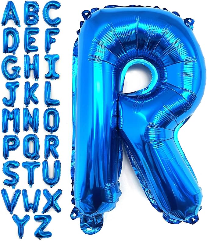Lovoir 40 Inch Large Blue Letter R Balloons Big Size Jumbo Mylar Foil Helium Balloon for Birthday Party Celebration Decorations Alphabet Blue R