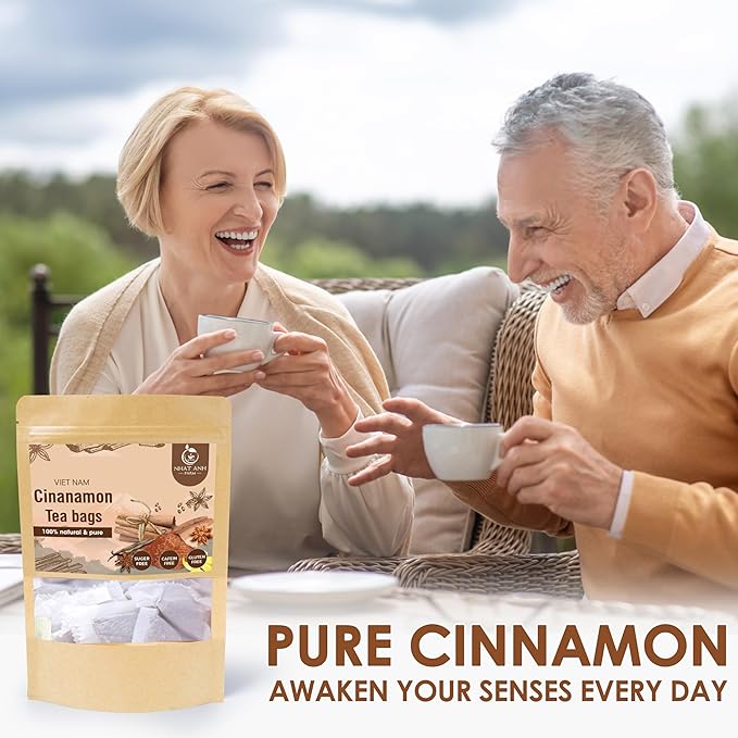 NHAT ANH FARM - Premium Cinnamon Tea Bags, 40 Teabags, 2g/bag, 100% Natural, Hand-Selected Cinnamon Tea Bags, No Additives, Sugar-Free,Caffeine-Free. Good For Your Health.
