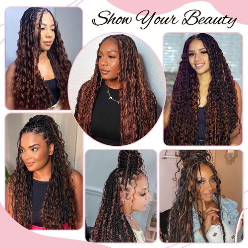 Belaved Ombre Human Braiding Hair 1B/30 Deep Water Wave Braiding Hair 2 Bundles Highlight Curly Bulk Human Hair Extensions for Boho Braids100g 30 Inch Balayage Knotless