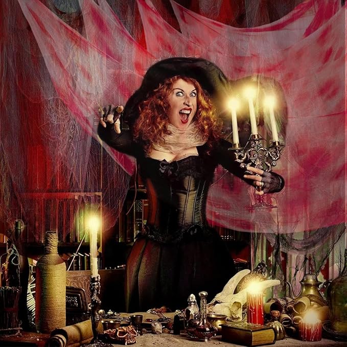 Halloween Blood Creepy Cloth 315 x 79 Inch Scary Spooky Cloth for Windows Doorways Cover Gauze for Halloween Party Haunted House Decorations