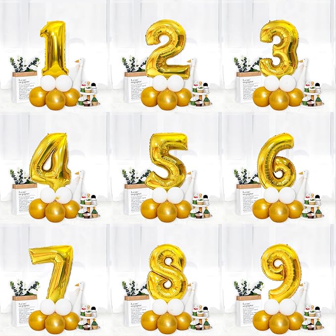 Gold Number Balloons Birthday Balloons - Giant Gold Number 9 Balloon 40 inch, Numbers Balloon Birthday Decorations, Gold Party Supplies for Women Men