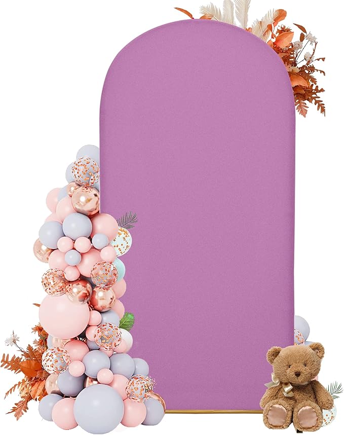 Arch Covers,Arch Backdrop Stand Fitted Cover for Wedding Birthday Party Ceremony Banquet Decoration(7.2F,Lilac,Cover Only)