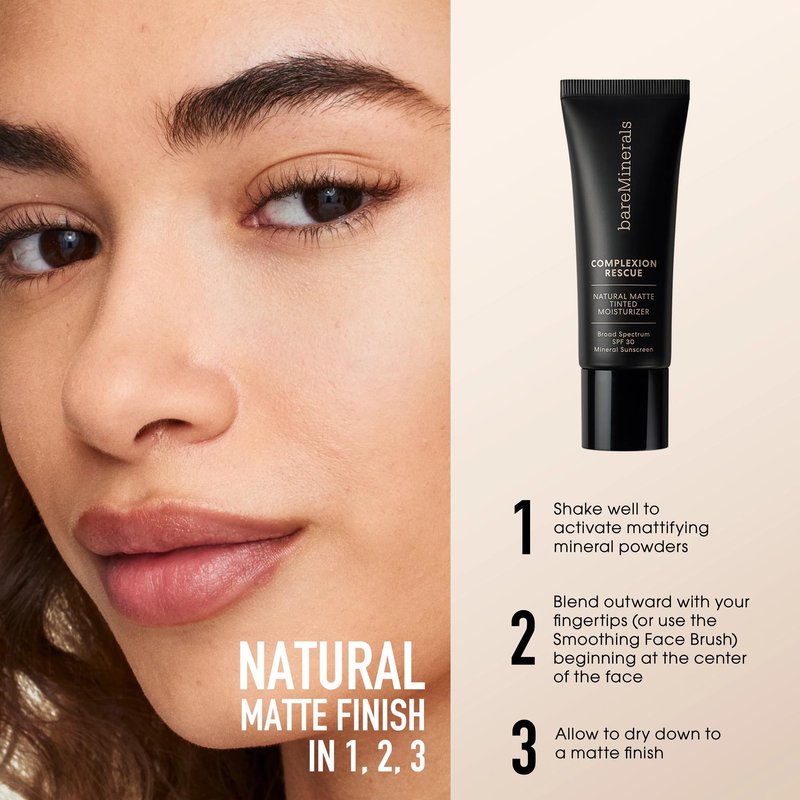 Complexion Rescue Natural Matte Tinted Moisturizer, Natural Pecan 05, Vegan, Cruelty-Free & Dermatologist-Tested