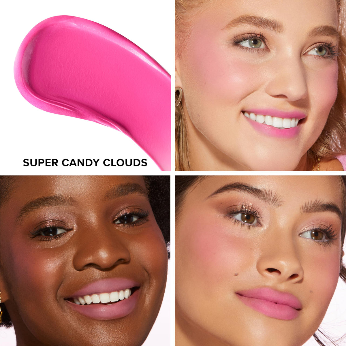 Too Faced Cloud Crush Whipped Lip & Cheek | Creamy Multi-Use Formula with Hyaluronic Oil for a Soft-Focus Longwear Flush, 0.15 Fl Oz, Candy Clouds
