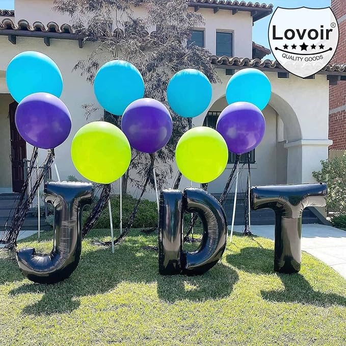 Lovoir 40 Inch Large Black Letter W Balloons Big Size Jumbo Mylar Foil Helium Balloon for Birthday Party Celebration Decorations Alphabet Black W