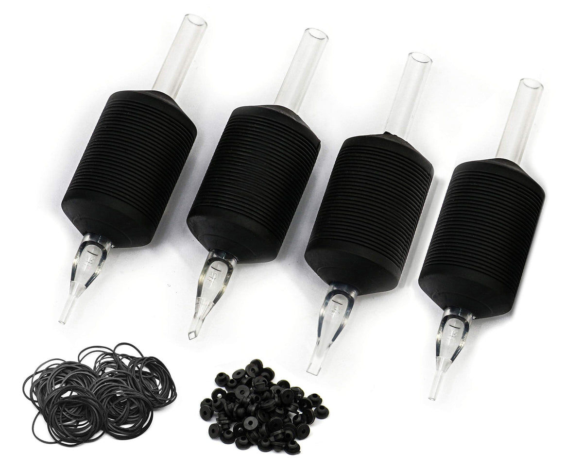 BEZTAT 25mm (1" Inch) Ultra Premium Clear Disposable Tubes w/Black Soft Silicone Grip- 25 Pack, Diamond Tip (9DT)
