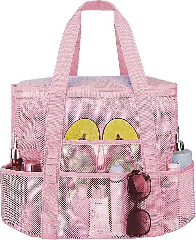 Mesh Beach Bags for Family - Women Beach Tote Bag for Toys, Towels, Travel Vacation Cruise Essentials