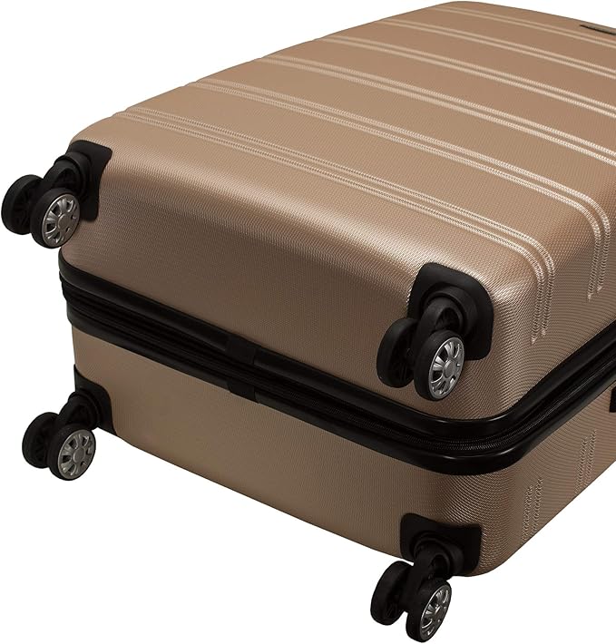 Rockland Melbourne Hardside 2 Piece Expandable Spinner Wheel Luggage Set, (20"/28"), Champagne