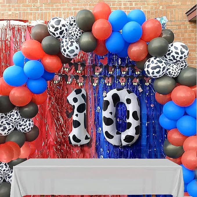 Cow Print Number Balloons, Large Foil Number 0 Balloon 40 Inch Cow Balloon for Boys Girls Birthday Decoration Cow Themed Birthday Party Decorations Farm Animal Party Supplies