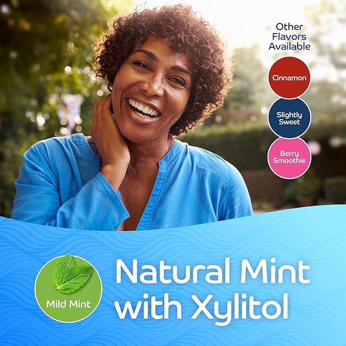 Oracoat XyliMelts for Dry Mouth Night Time or Day - Moisturizing Dry Mouth Adhering Discs, Sugar Free with Xylitol, 40 Count - Pack of 4, Mild Mint Flavor, 8-Hour Relief
