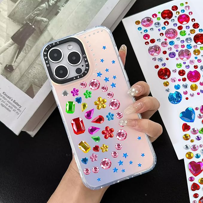 3000 PCS Gem Stickers - Self Adhesive Scrapbook Supplies | Rhinestones for Crafts Supplies,Small Earrings Face Nail Jewels for Kids - Face Gems Body Glitter Hair Jewelry for Women,Travel Essential