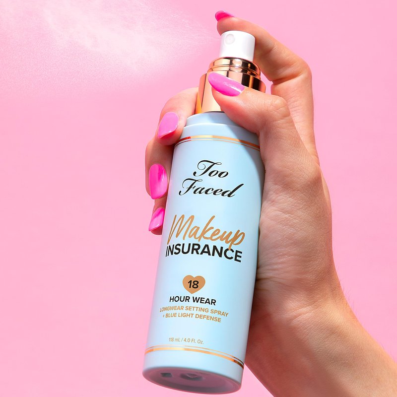 Too Faced Makeup Insurance Setting Spray | Hydrating, Long Lasting, Vegan + Cruelty Free, 4 Fl Oz