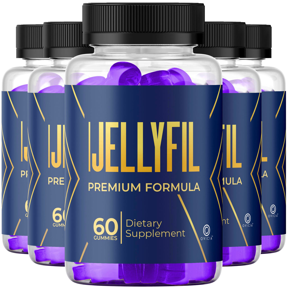 (5 Pack) Jellyfil Gummies - Official Jellyfil Gummys with All Natural Ingredients, Advanced JellyFil Maximum Strength Vitamins Formula for Wellness & Overall Health Support, 300 Gummies for 5 Months