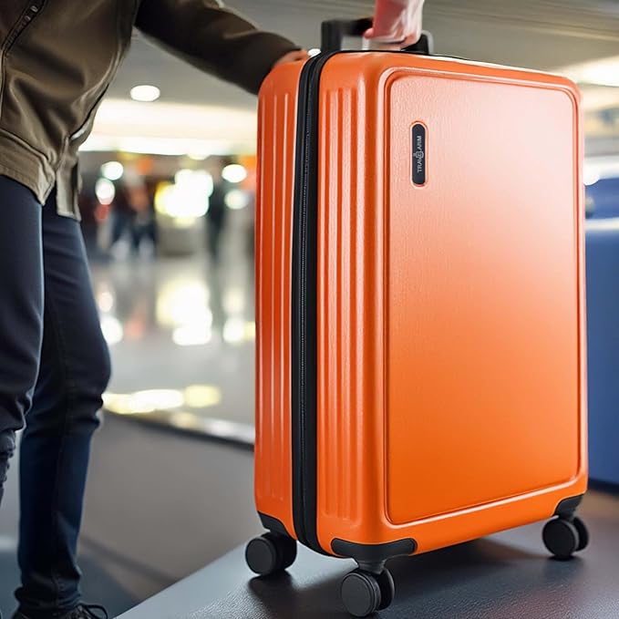 TRAVELARIM Luggage Sets 2 Piece, 24 Inch Suitcase and 28 Inch Luggage with Spinner Wheels, Durable Hard Shell Suitcase Set, Expandable Travel Suitcases with Wheels, Orange