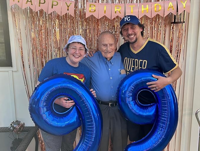 Metallic Blue Number 9 Balloon 40 Inch, 9 Balloon Number, 9th Birthday Decorations, Navy Blue Party Supplies for Boys Girls
