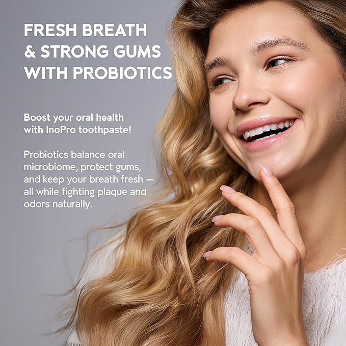 InoPro Hydroxyapatite Toothpaste – Probiotic, Fluoride-Free, Whitening, Enamel Repair, SLS-Free, Baking Soda & Coconut Oil, Sensitive Teeth, 5oz