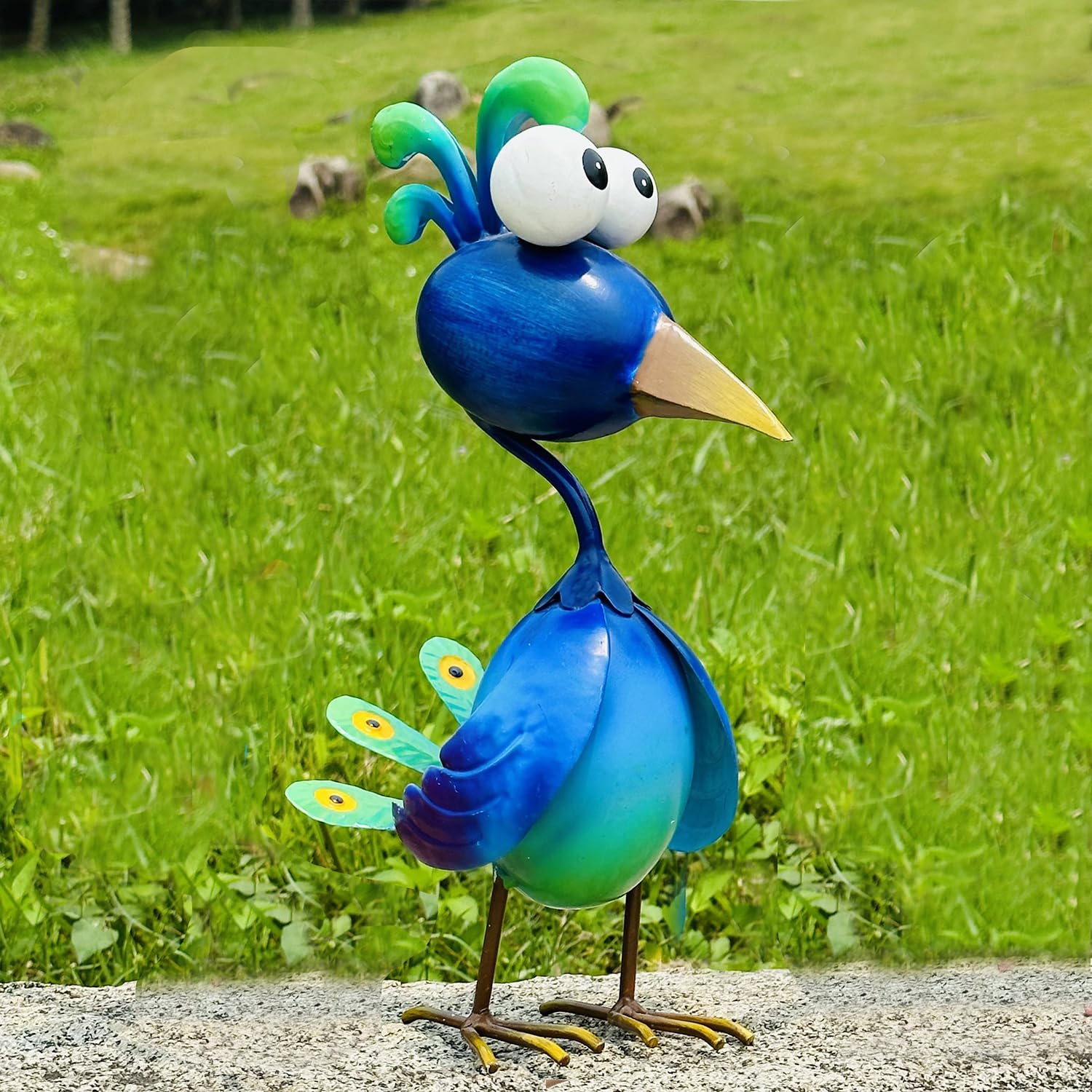 Kircust Peacock Decor Metal Yard Art Outdoor Statues Lawn Decorations Outside Garden Peacocks Decoration for Home