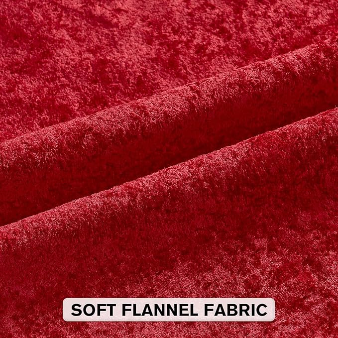 FUTEI Christmas Red Flannel Throw Pillow Covers 22x22 Inch Set of 2,Soft Dimensional TextuChristmas Red Cushion Cases,Modern Home Decor for Couch Living Room